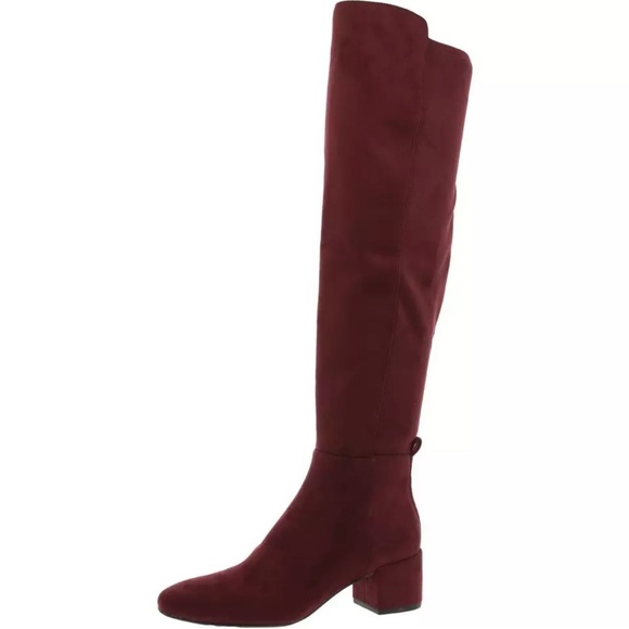 MICHAEL Michael Kors Womens Faux Suede Tall Over-The-Knee Boots Merlot - Picture 1 of 4